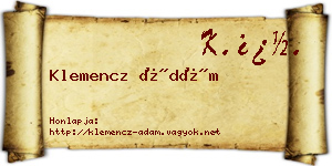Klemencz Ádám névjegykártya